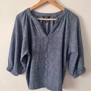 Chaps Heathered Blue Blouse